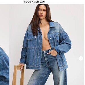 Good American Barrel Sleeve Denim Jacket - NWT - Medium